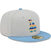 Men's New Era Natural Los Angeles Dodgers Beach Front 59FIFTY Fitted Hat
