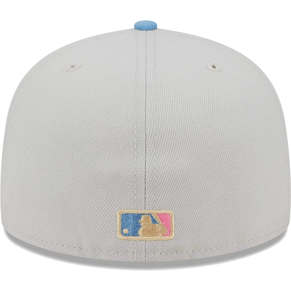 Men's New Era Natural Los Angeles Dodgers Beach Front 59FIFTY Fitted Hat