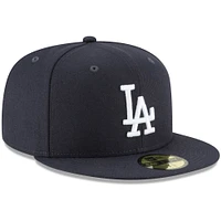 Men's New Era Navy Los Angeles Dodgers White Logo 59FIFTY Fitted Hat
