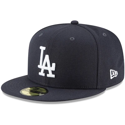 Men's New Era Navy Los Angeles Dodgers White Logo 59FIFTY Fitted Hat