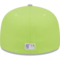 Men's New Era Neon Green/Lavender Los Angeles Dodgers Spring Color Two-Tone 59FIFTY Fitted Hat