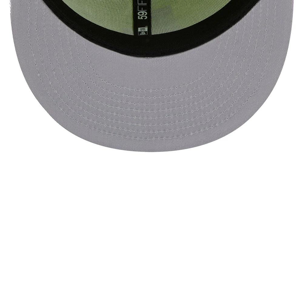 Men's New Era Neon Green/Lavender Los Angeles Dodgers Spring Color Two-Tone 59FIFTY Fitted Hat