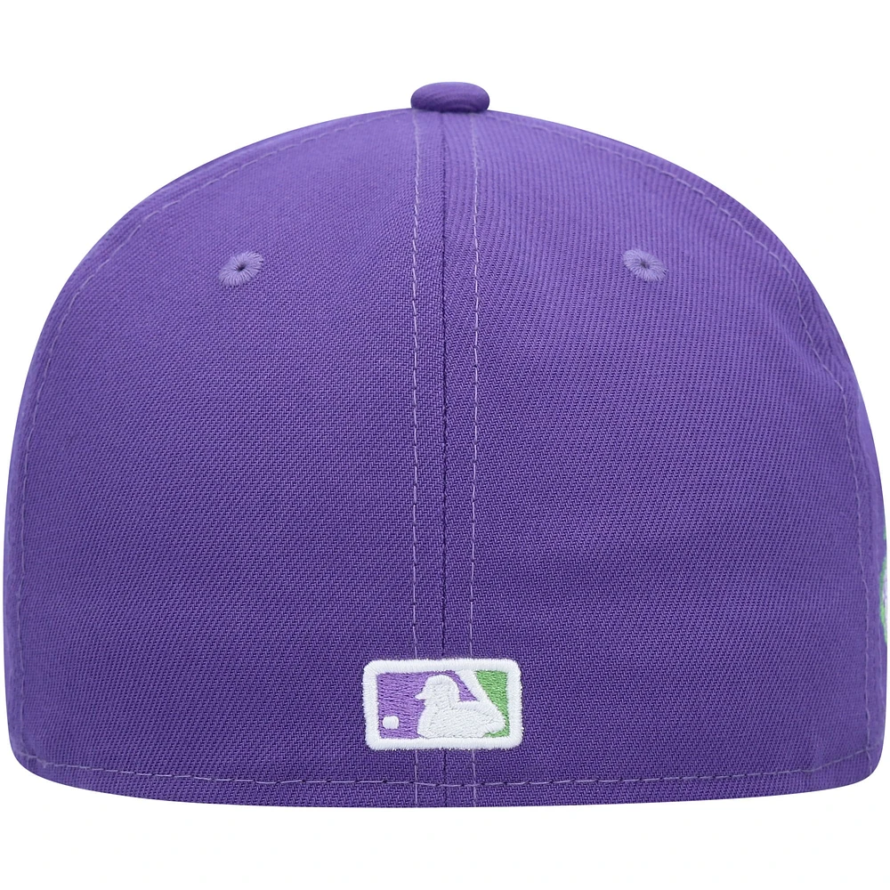 Men's New Era Purple Los Angeles Dodgers Lime Side Patch 59FIFTY Fitted Hat