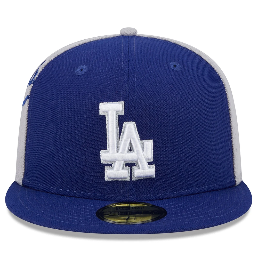 Men's New Era Royal/Gray Los Angeles Dodgers Gameday Sideswipe 59FIFTY Fitted Hat