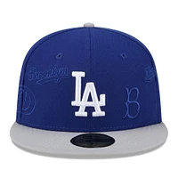 Men's New Era Royal/Gray Los Angeles Dodgers Multi Logo 59FIFTY Fitted Hat