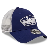Men's New Era Royal/White Los Angeles Dodgers Logo Patch 9FORTY Trucker Snapback Hat
