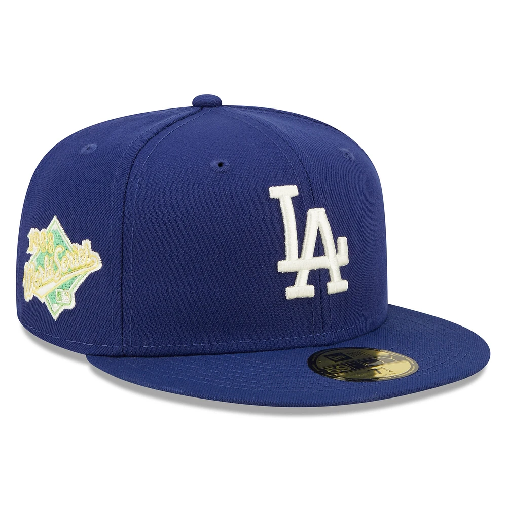 Men's New Era Royal Los Angeles Dodgers 1988 World Series Champions Citrus Pop UV 59FIFTY Fitted Hat