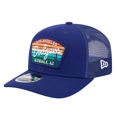 Casquette de camionneur extensible à boutons-pression 9SEVENTY Royal Los Angeles Dodgers 2025 New Era pour homme