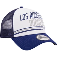 Men's New Era Royal Los Angeles Dodgers Stacked 9FORTY Trucker Adjustable Hat