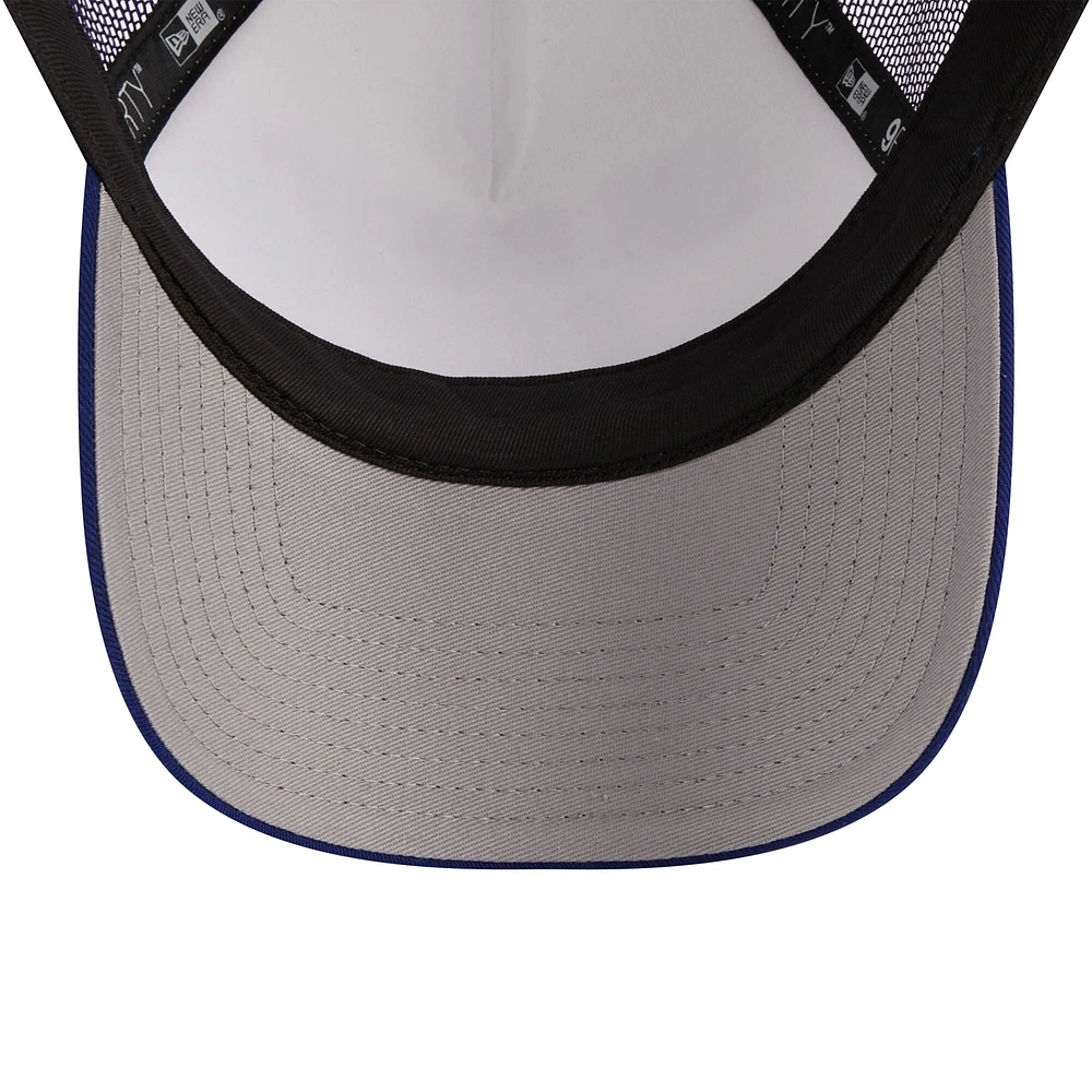 Men's New Era Royal Los Angeles Dodgers Stacked 9FORTY Trucker Adjustable Hat