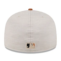Men's New Era Stone/Brown Los Angeles Dodgers 2024 Clubhouse 59FIFTY Fitted Hat