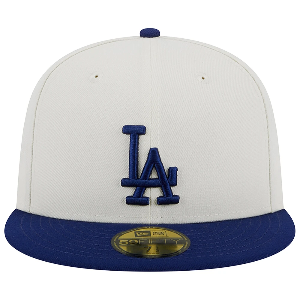 Men's New Era Stone/Royal Los Angeles Dodgers Retro 59FIFTY Fitted Hat