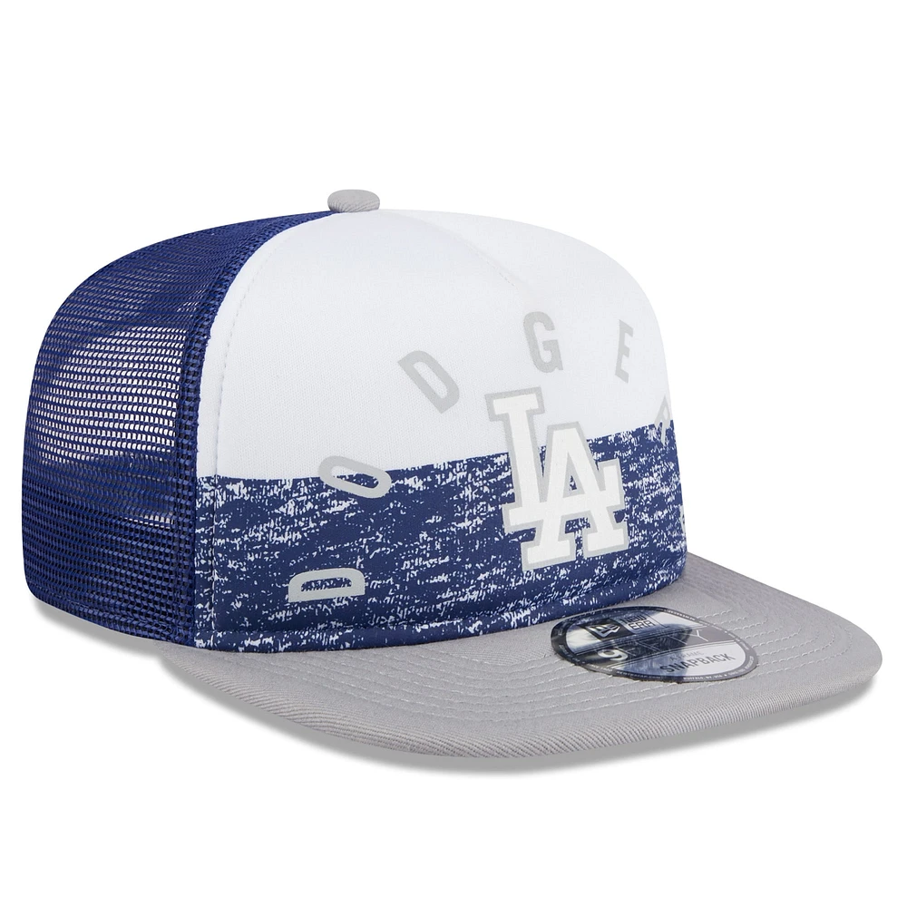 Men's New Era White/Gray Los Angeles Dodgers Team Foam Front A-Frame Trucker 9FIFTY Snapback Hat