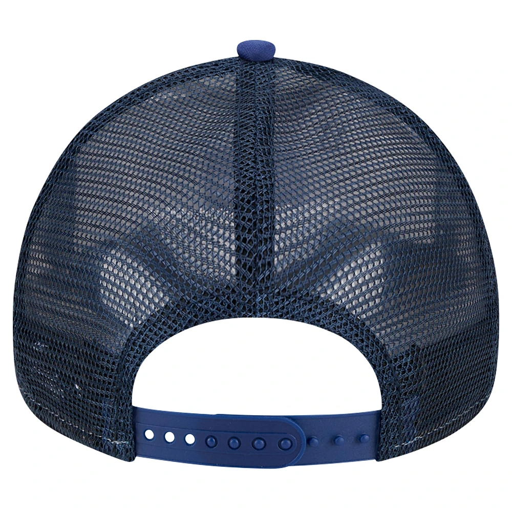 Men's New Era White/Royal Los Angeles Dodgers Checkered Flag A-Frame Trucker 9FORTY Adjustable Hat