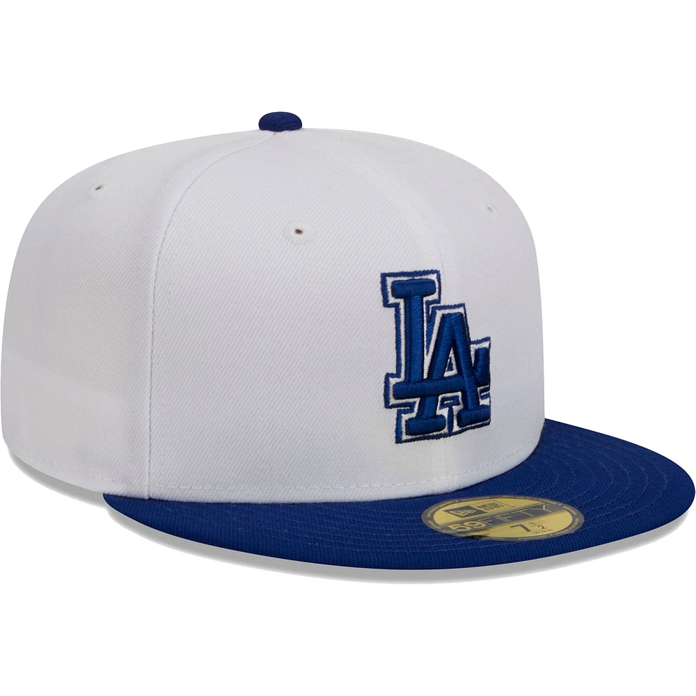 Men's New Era White/Royal Los Angeles Dodgers Optic 59FIFTY Fitted Hat
