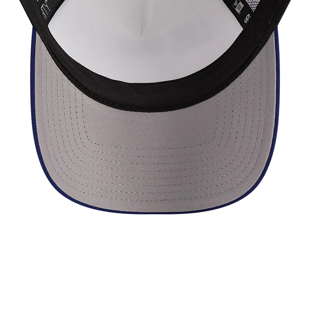 Men's New Era White/Royal Los Angeles Dodgers Stacked A-Frame Trucker 9FORTY Adjustable Hat