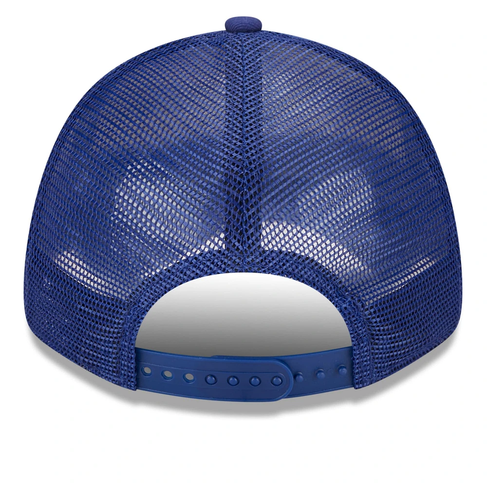 Men's New Era White/Royal Los Angeles Dodgers Team Stripe Trucker 9FORTY Snapback Hat