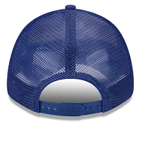 Men's New Era White/Royal Los Angeles Dodgers Team Stripe Trucker 9FORTY Snapback Hat