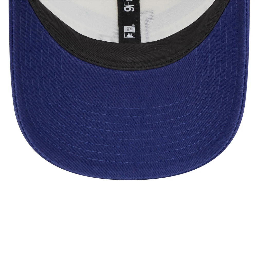 Men's New Era White/Royal Los Angeles Dodgers Team Stripe Trucker 9FORTY Snapback Hat