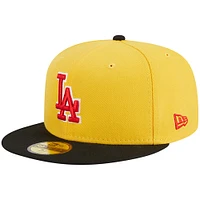 Men's New Era Yellow/Black Los Angeles Dodgers Grilled 59FIFTY Fitted Hat