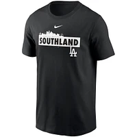T-shirt Nike noir Los Angeles Dodgers Local Nickname Skyline pour homme