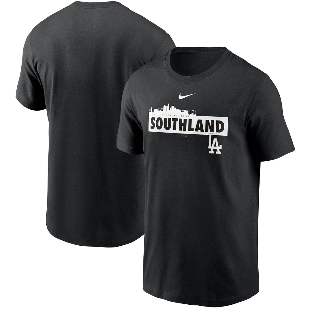 T-shirt Nike noir Los Angeles Dodgers Local Nickname Skyline pour homme