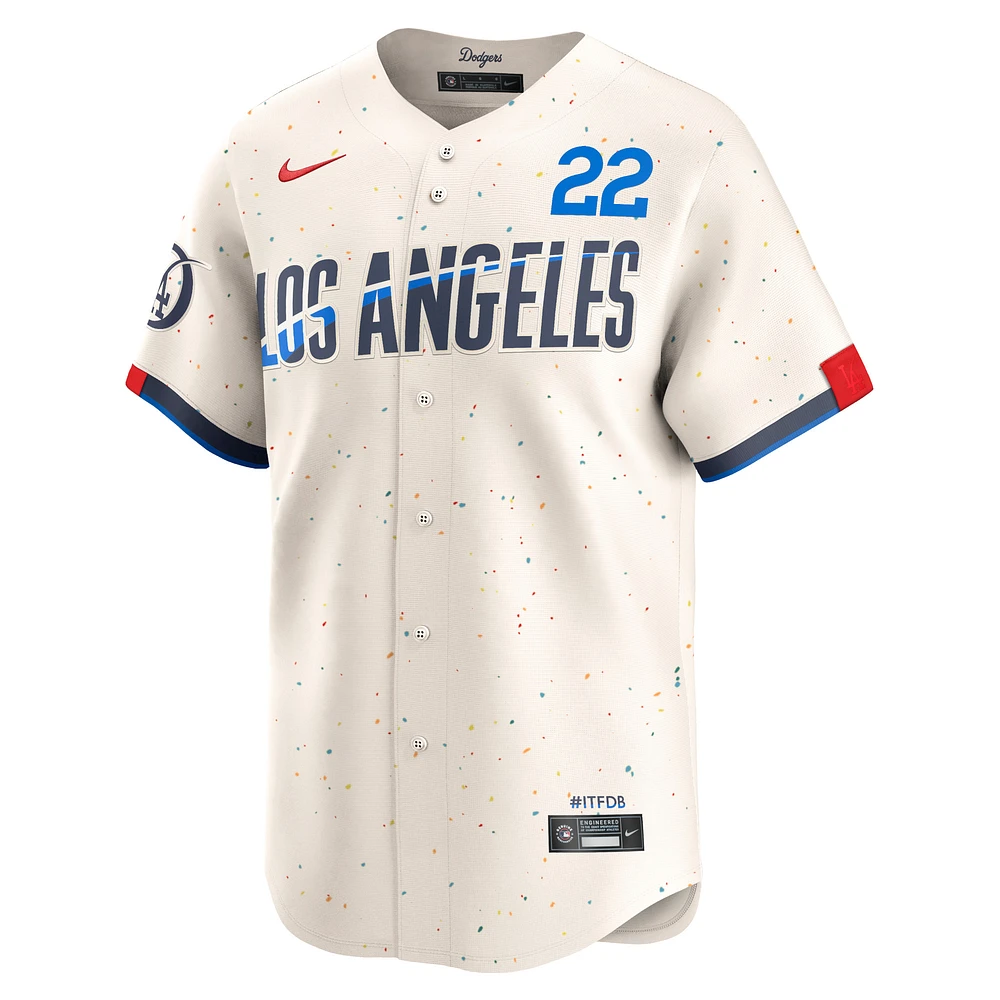 Men's Nike Clayton Kershaw Cream Los Angeles Dodgers 2024 City Connect Limited Player Jersey