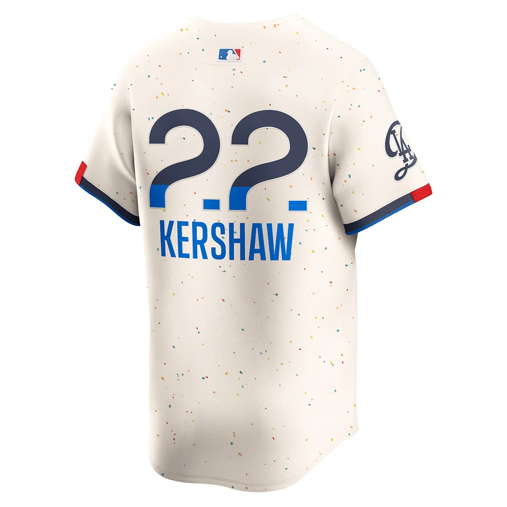 Men's Nike Clayton Kershaw Cream Los Angeles Dodgers 2024 City Connect Limited Player Jersey