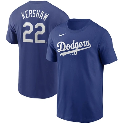 T-shirt Nike Clayton Kershaw Royal Los Angeles Dodgers avec nom et numéro pour homme