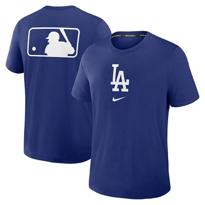 T-shirt Nike Royal Los Angeles Dodgers Authentic Collection Early Work Tri-Blend Performance pour homme