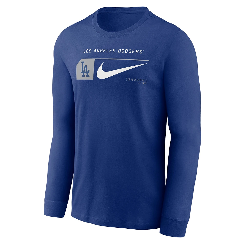 Men's Nike Royal Los Angeles Dodgers Local Logo Swoosh Lockup Long Sleeve T-Shirt