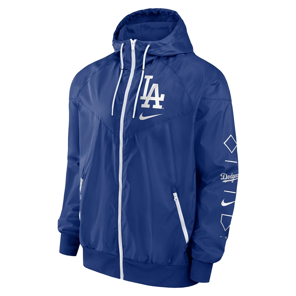 Men's Nike Royal Los Angeles Dodgers Windrunner Raglan Full-Zip Windbreaker