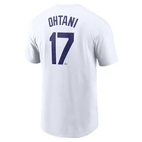 Men's Nike Shohei Ohtani White Los Angeles Dodgers 2024 Fuse Name & Number T-Shirt
