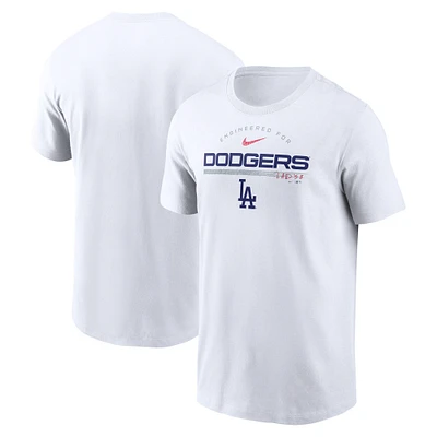 T-shirt Nike Los Angeles Dodgers Team Engineered blanc pour homme