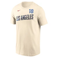 Men's Nike Yoshinobu Yamamoto White Los Angeles Dodgers 2024 City Connect Fuse Name & Number T-Shirt