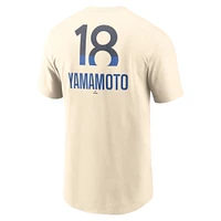 Men's Nike Yoshinobu Yamamoto White Los Angeles Dodgers 2024 City Connect Fuse Name & Number T-Shirt