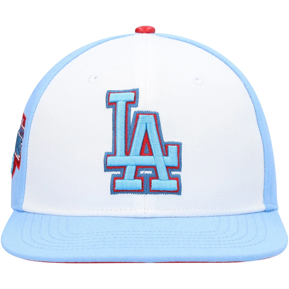 Men's Pro Standard  White/Light Blue Los Angeles Dodgers Blue Raspberry Ice Cream Drip Snapback Hat