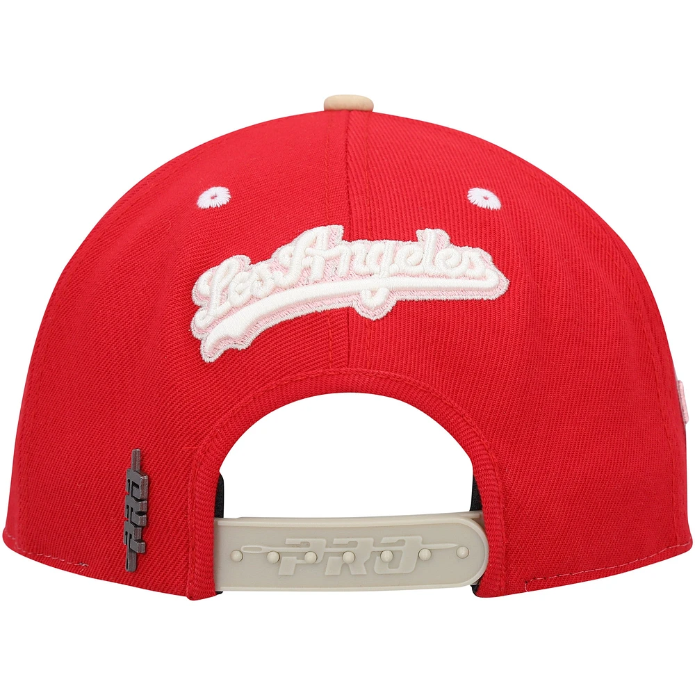 Men's Pro Standard  White/Red Los Angeles Dodgers Strawberry Ice Cream Drip Snapback Hat