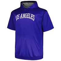 Men's Profile Royal Los Angeles Dodgers Big & Tall Contrast Short Sleeve Pullover Hoodie