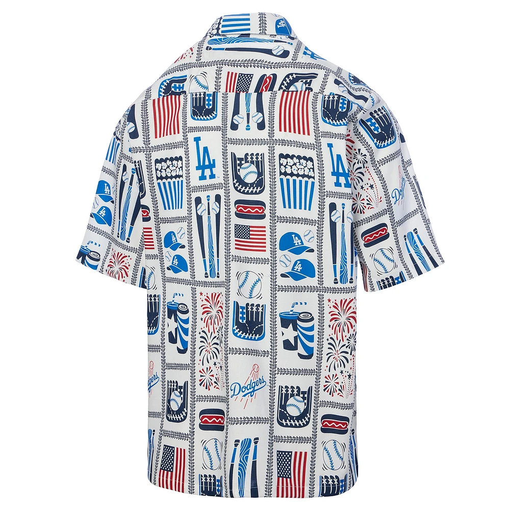 Men's Reyn Spooner White Los Angeles Dodgers Americana Button-Up Shirt