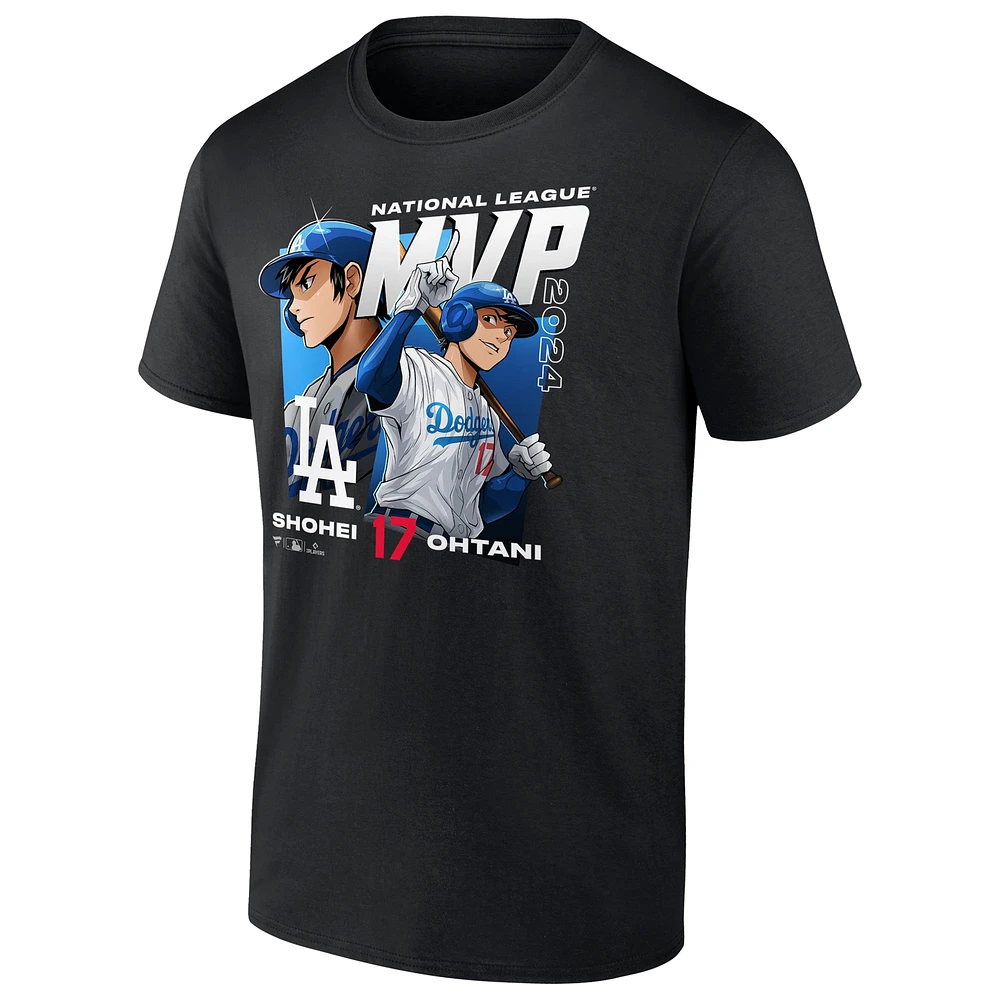 Men's Shohei Ohtani Black Los Angeles Dodgers 2024 National League MVP Fanatics Exclusive Anime T-Shirt