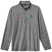 Men's TravisMathew Gray Los Angeles Dodgers The Heater Quarter-Zip Pullover Top