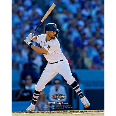 Mookie Betts Los Angeles Dodgers Unsigned Bats White Jersey at the 2022 MLB All-Star Game Photograph