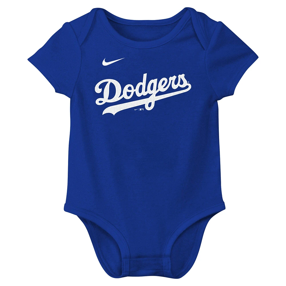 Body Nike Jackie Robinson Royal Los Angeles Dodgers Fuse avec nom et numéro pour nouveau-né nourrisson