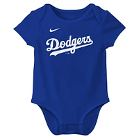 Body Nike Jackie Robinson Royal Los Angeles Dodgers Fuse avec nom et numéro pour nouveau-né nourrisson