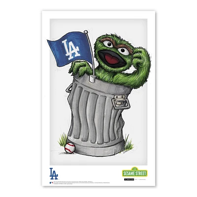 Oscar the Grouch Los Angeles Dodgers 11" x 17" Sesame Street Poster Print