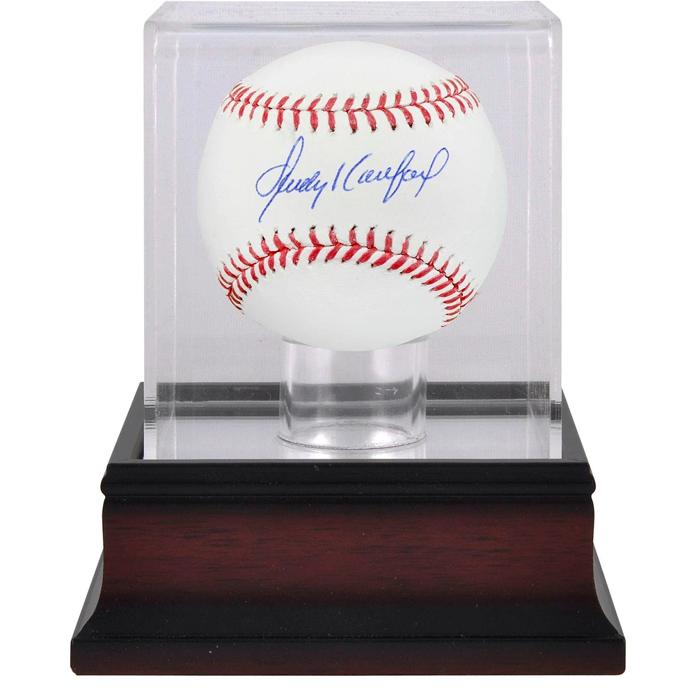 Sandy Koufax Los Angeles Dodgers Autographed Baseball and Mahogany Display Case