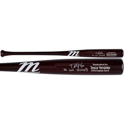 Teoscar Hernandez Los Angeles Dodgers Autographed Marucci Game Model Bat with "24 WS Champs" Inscription