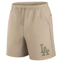 Unisex Fanatics Khaki Los Angeles Dodgers Elements Super Soft Fleece Shorts