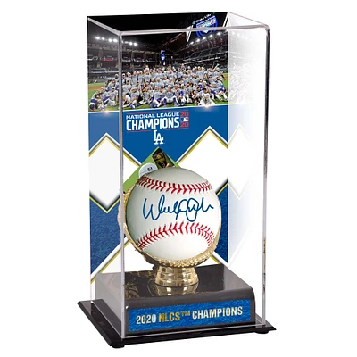Walker Buehler Los Angeles Dodgers Autographed Baseball and 2020 National League Champions Sublimated Display Case Baseball